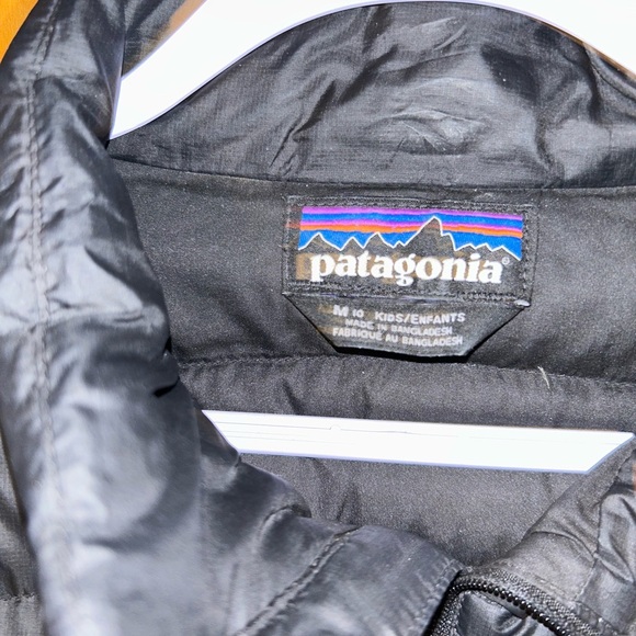 Girls Patagonia black puff jacket size M size 10 unisex - Picture 7 of 8